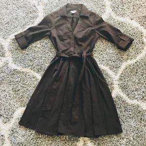 Forever Collared Brown Shirt Dress